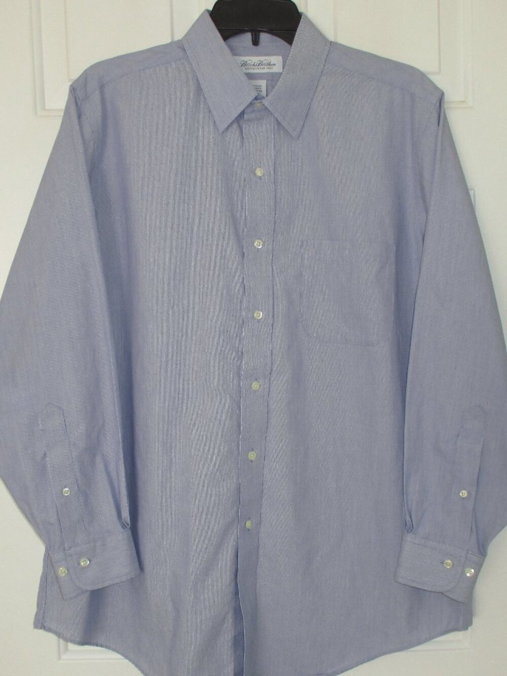 Brooks Brothers Mens L/S Blue Cotton Dress Shirt - Size 16/32-33